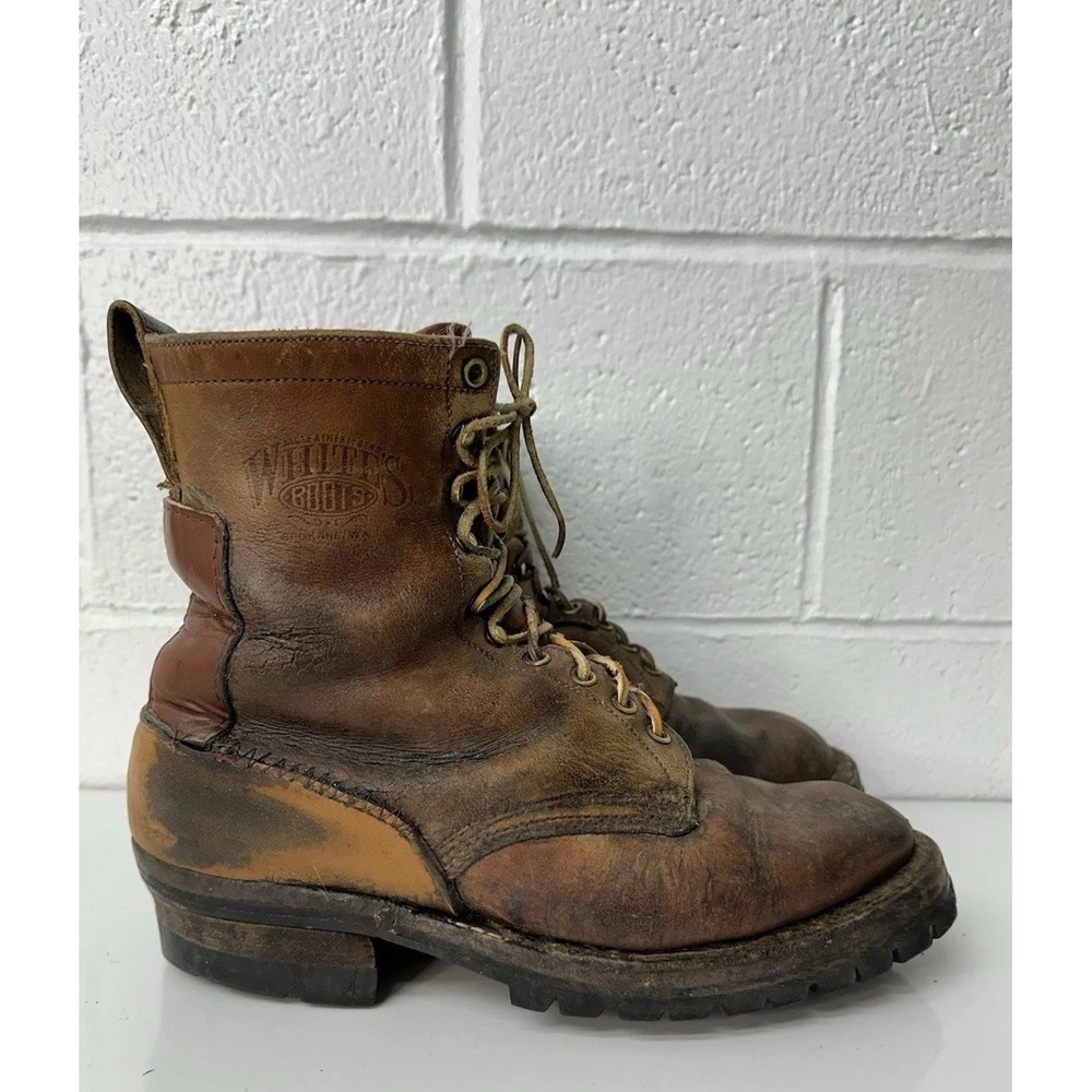 VTG White's Leather Packer Rancher Boots / HEAVY PATINA/REPAIRS / Men's 9.5 FF
